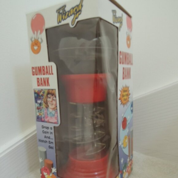 Gumball Wizard Jr No. 1010 - RED Tabletop Mini Wizard Spiral Gum Ball Bank NIB - Picture 10 of 12